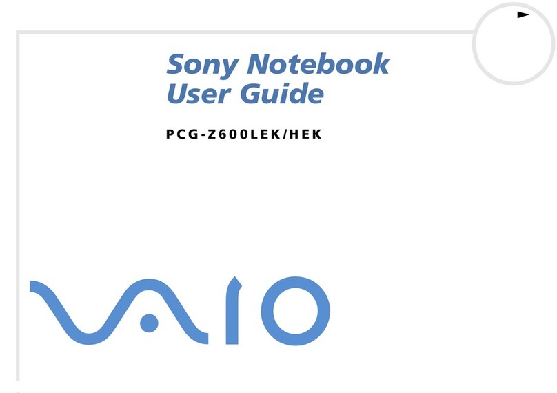 Sony VAIO PCG-Z600HEK User manual