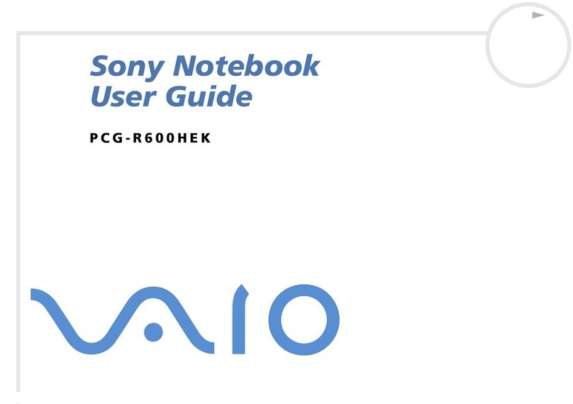 Sony VAIO PCG-R600HEK User manual