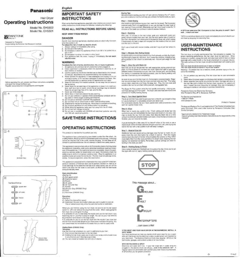 Panasonic EH5502W operating manual