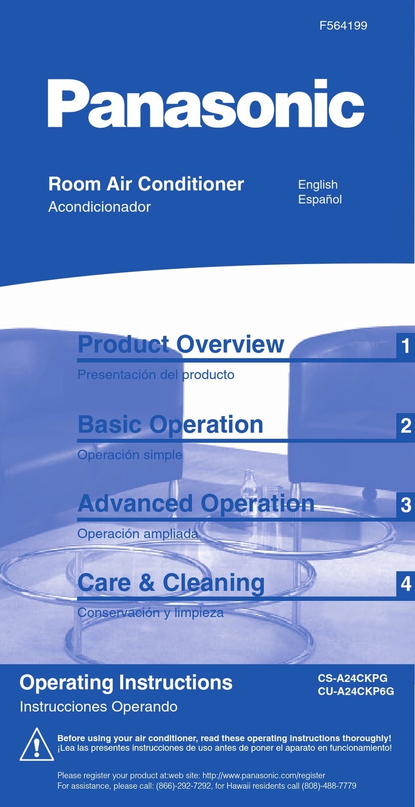 Panasonic CUA24CKP6G - SPLIT A/C OUT DOOR User manual