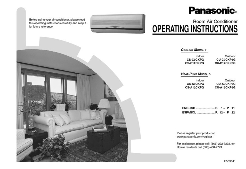 Panasonic CSC9CKPG - SPLIT A/C IN DOOR User manual