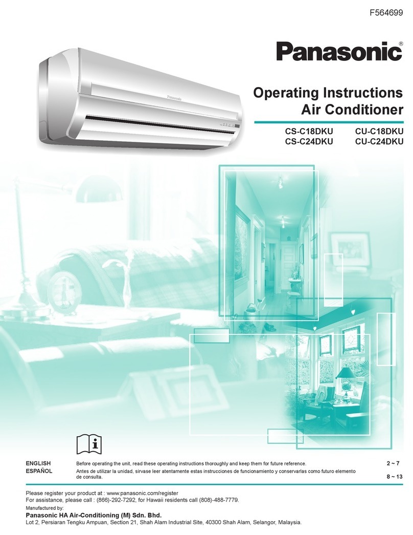 Panasonic CSC18DKU - AIR CONDITIONER - SPLIT operating instructions