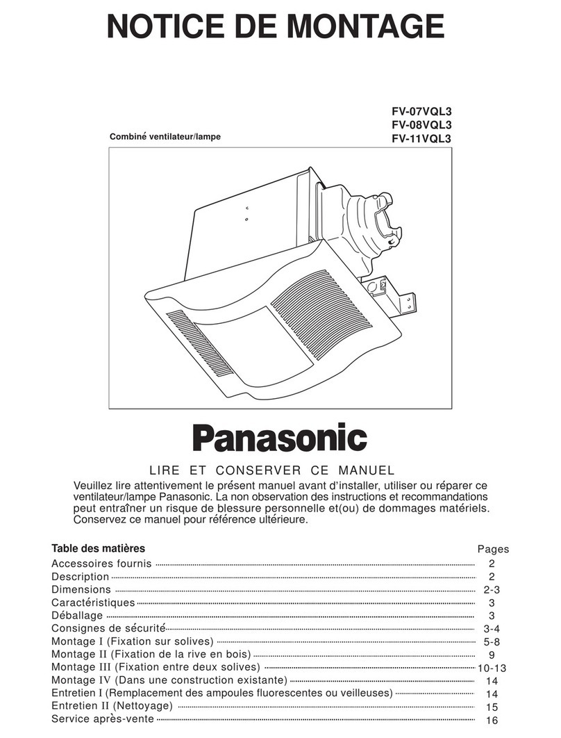Panasonic FV-08VQL3 Operation and maintenance manual