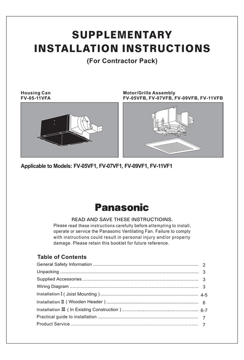 Panasonic FV-07VF1 installation instructions