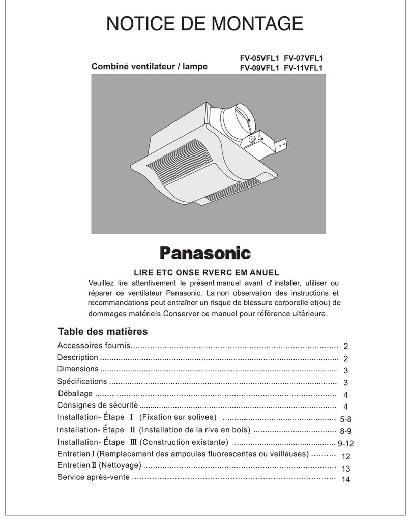 Panasonic FV-05VFL1 Operation and maintenance manual Panasonic FV-05VFL1 Operation and maintenance manual