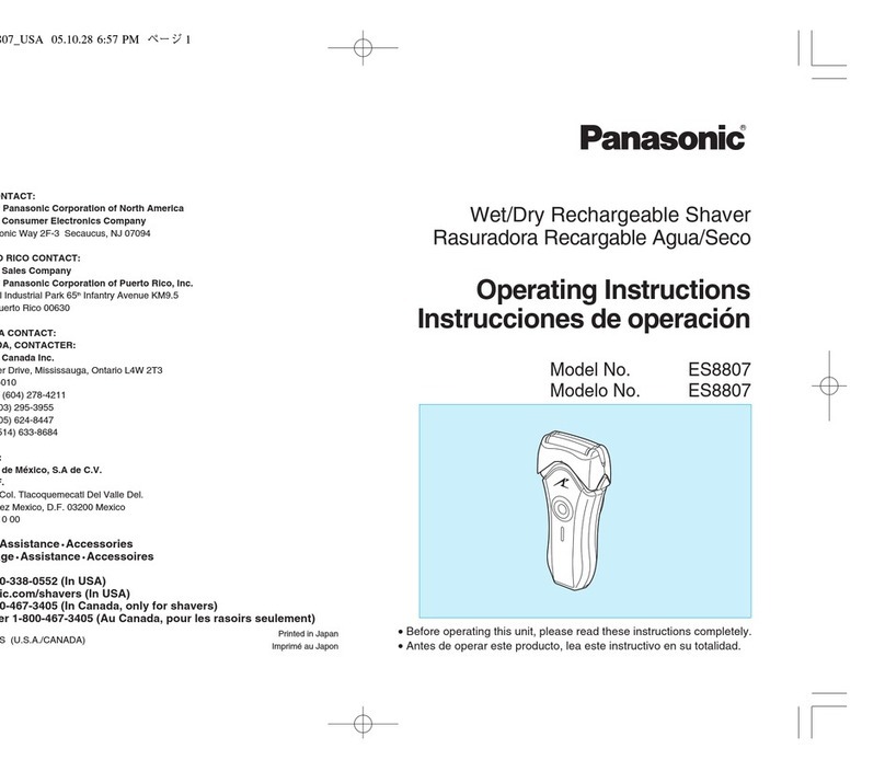Panasonic ES8807S operating instructions