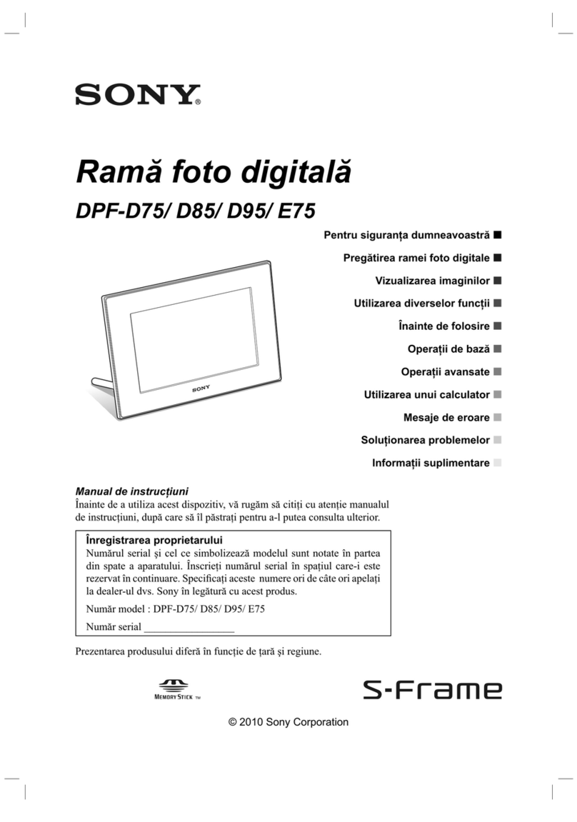Sony S-Frame DPF-D85 Installation instructions manual
