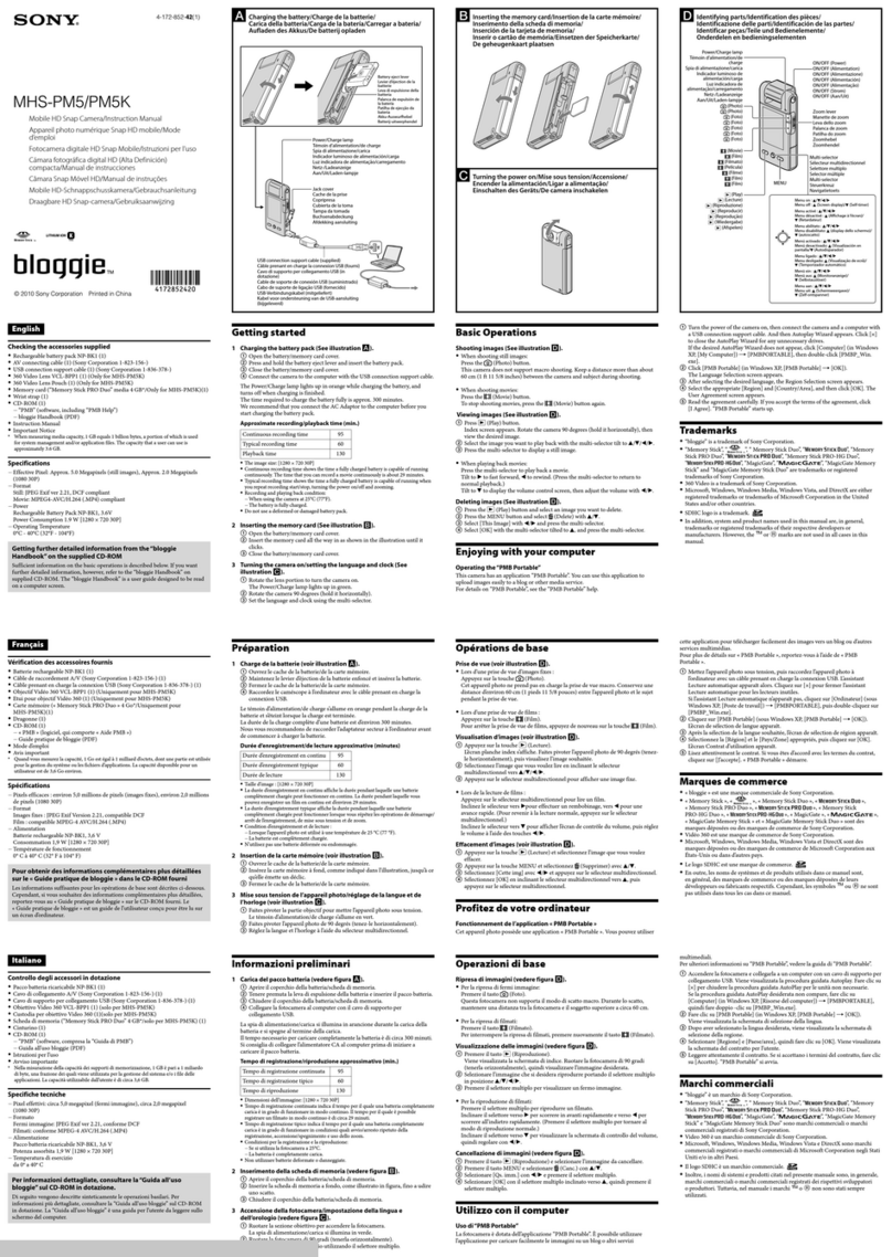Sony bloggie MHS-PM5 instruction manual