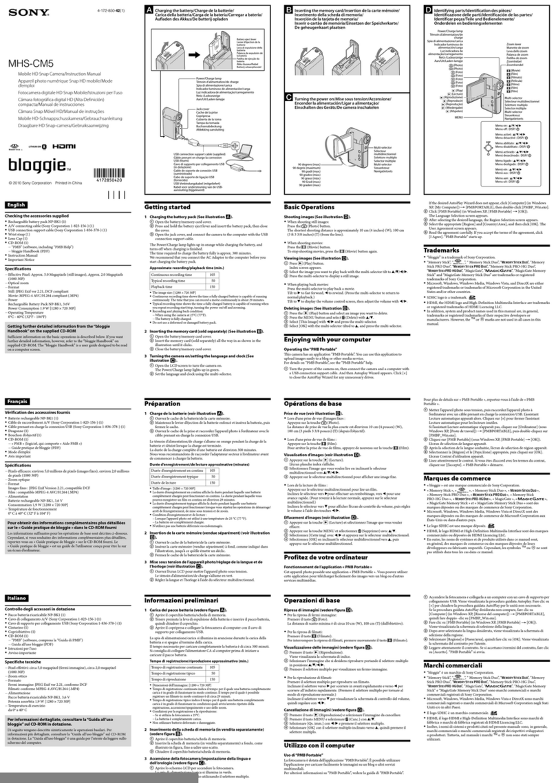 Sony bloggie MHS-CM5 User manual
