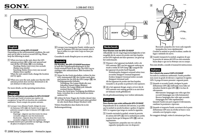 Sony GPS-CS1KASP - GPS Unit For Digital Cameras Installation instructions manual