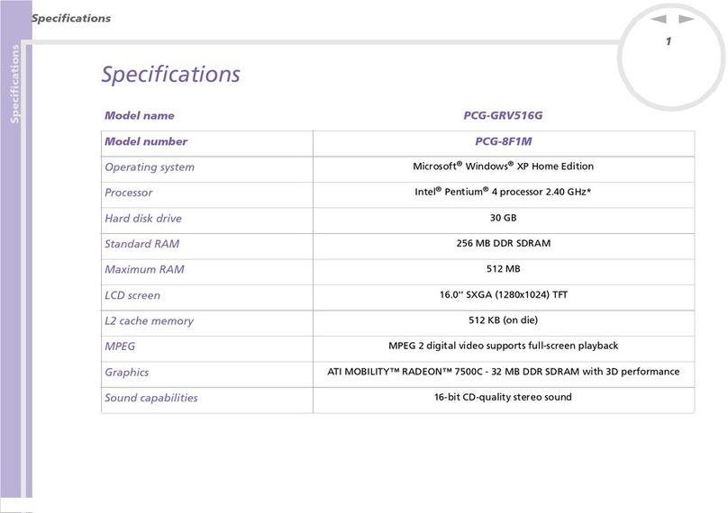 Sony VAIO PCG-GRV516G User manual