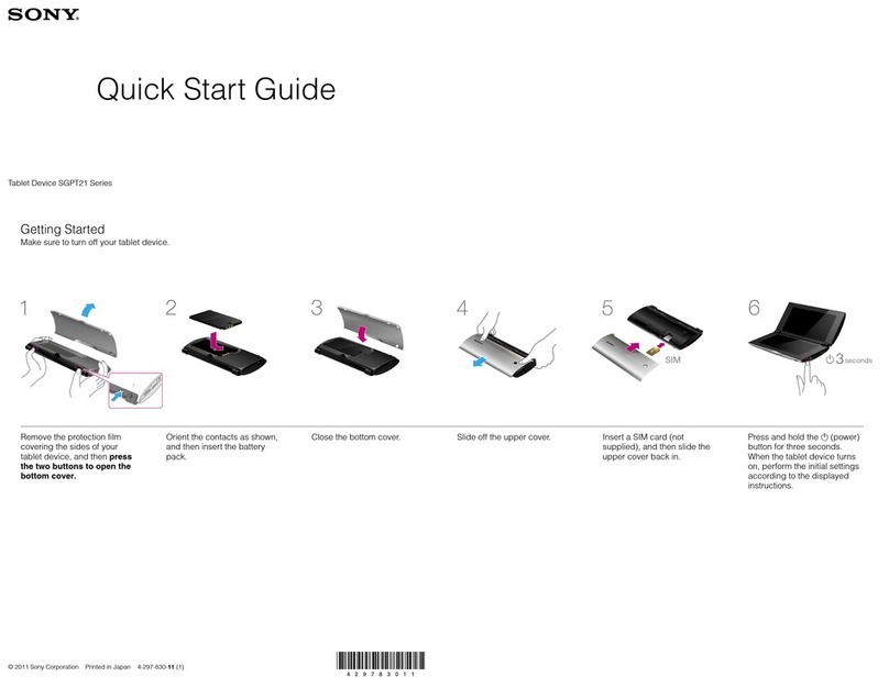 Sony SGPT21 Series quick start guide