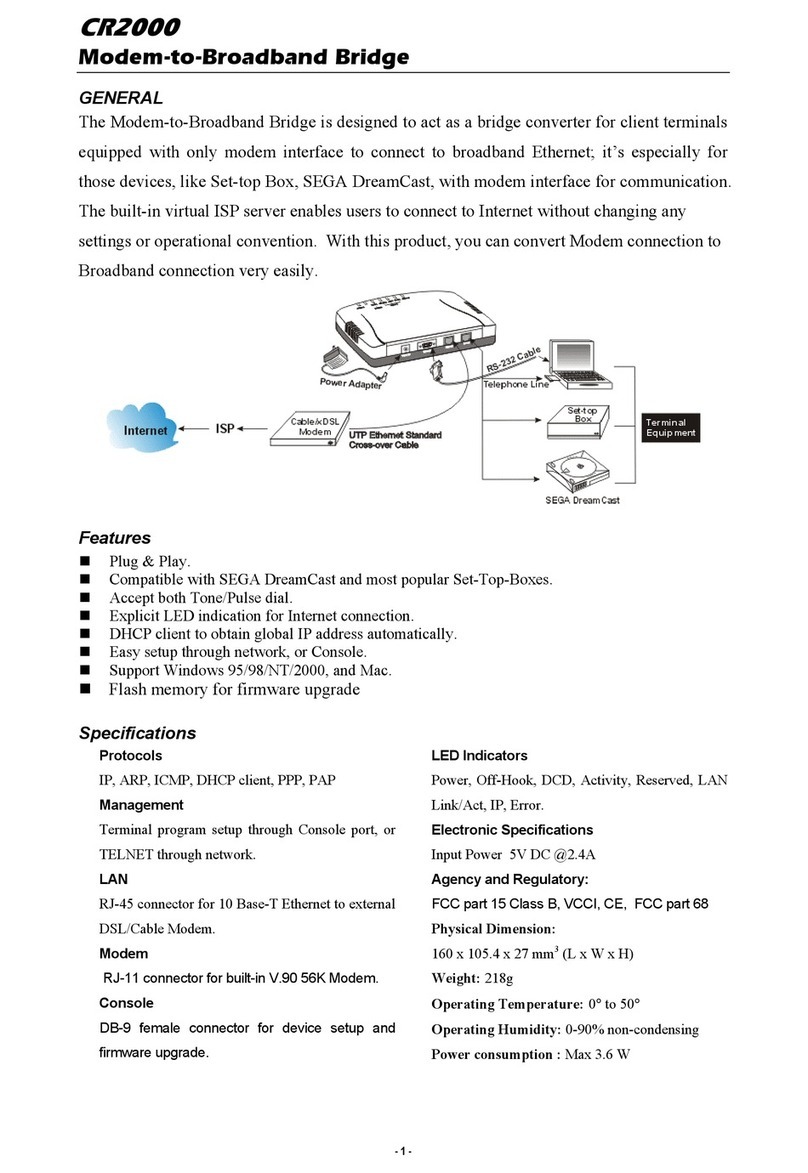 Abocom CR2000 Specification sheet