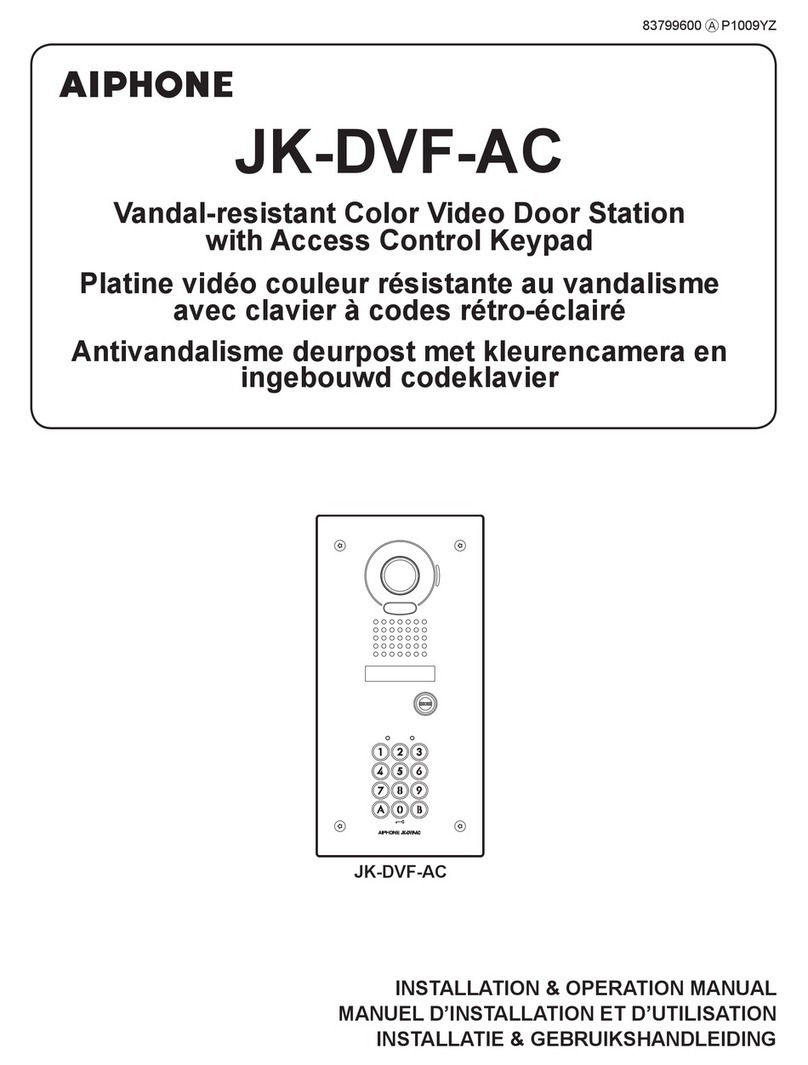 Aiphone JK-DVF-AC Installation & operation manual
