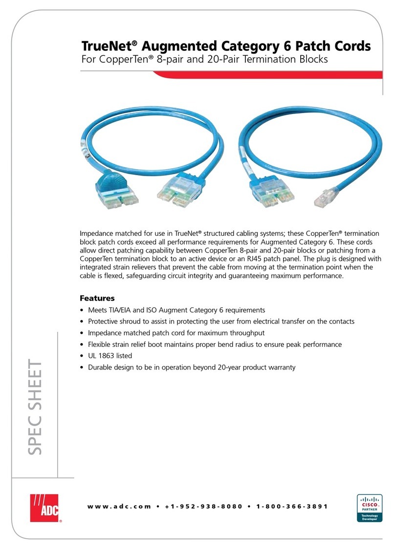 ADC TrueNet Augmented Category 6 Patch Cords Specifications
