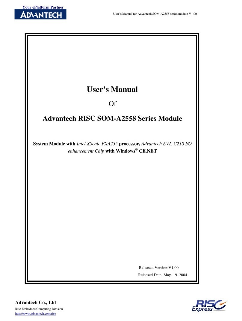Advantech RISC SOM-A2558 Series User manual