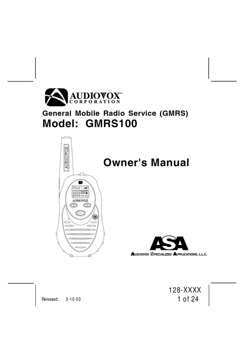 Audiovox GMRS100 User manual