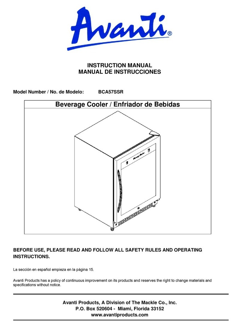 Avanti BCA57SSR User manual Avanti BCA57SSR User manual
