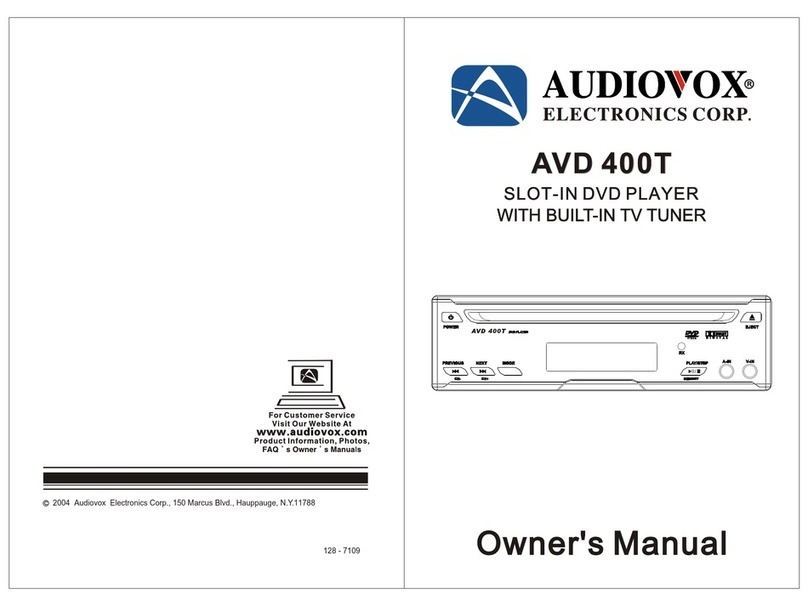Audiovox AVD 400T owner's manual
