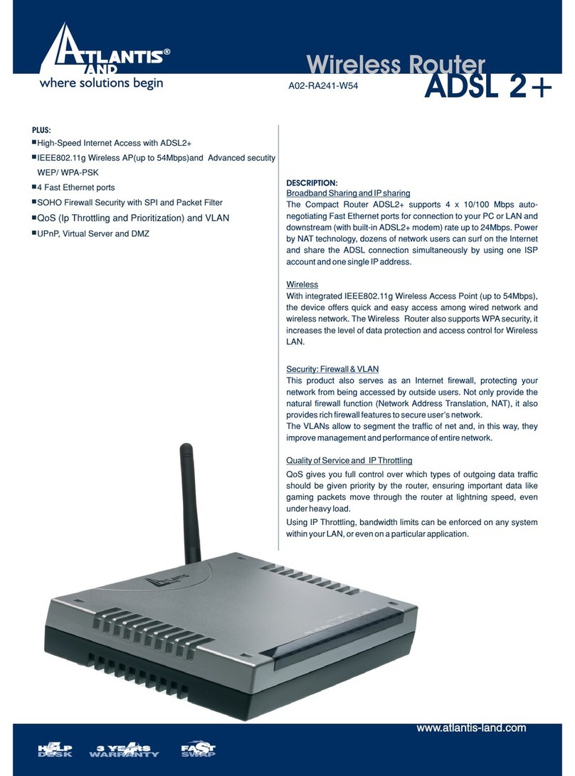 Atlantis Land A02-RA241-W54 User manual Atlantis Land A02-RA241-W54 User manual
