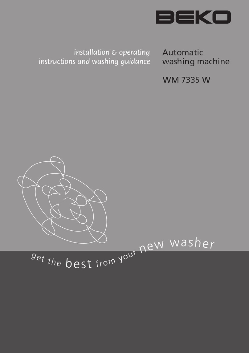 Beko AUTOMATIC WASHING MACHINE WM 7335 W Installation & operating instructions and washing guidanse Beko AUTOMATIC WASHING MACHINE WM 7335 W Installation & operating instructions and washing guidanse
