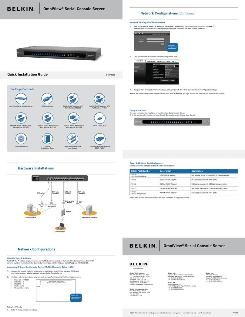 Belkin OmniView F1DP116S Quick installation guide