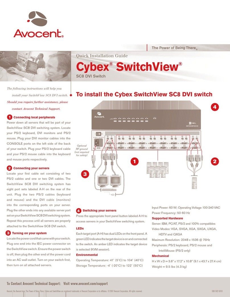 Avocent Cybex SwitchView SC8 DVI User manual