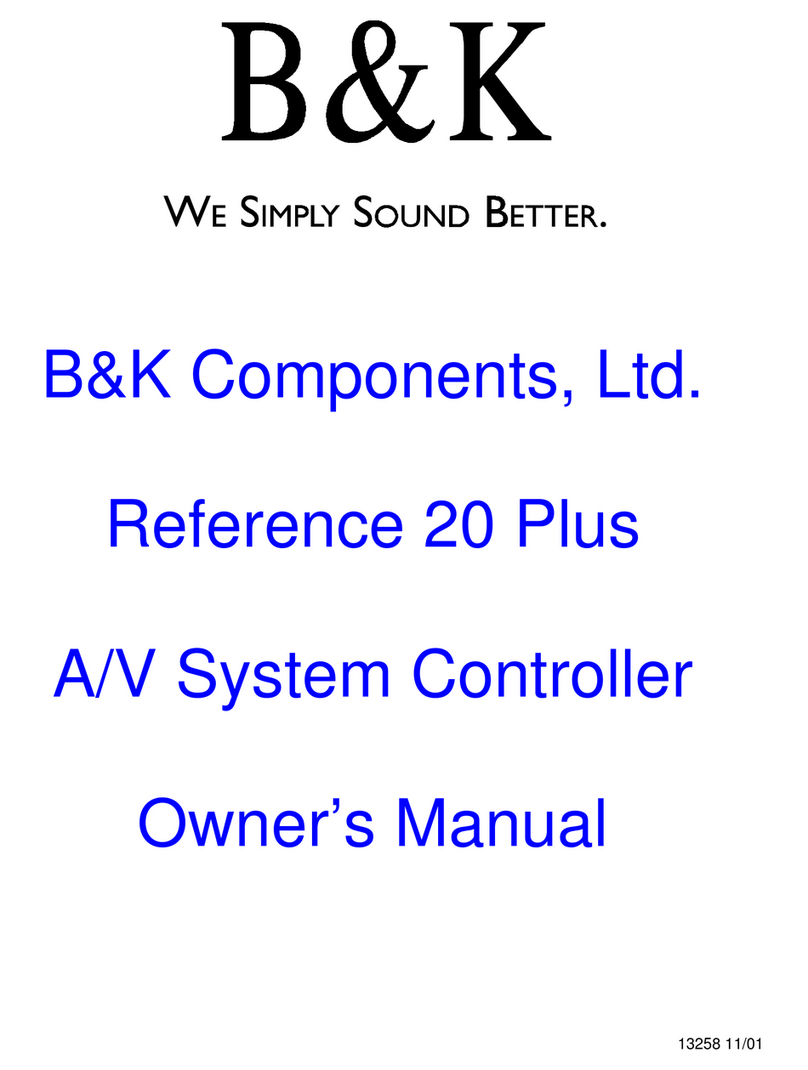 B&K Reference 20 Plus A/V System Controller User manual