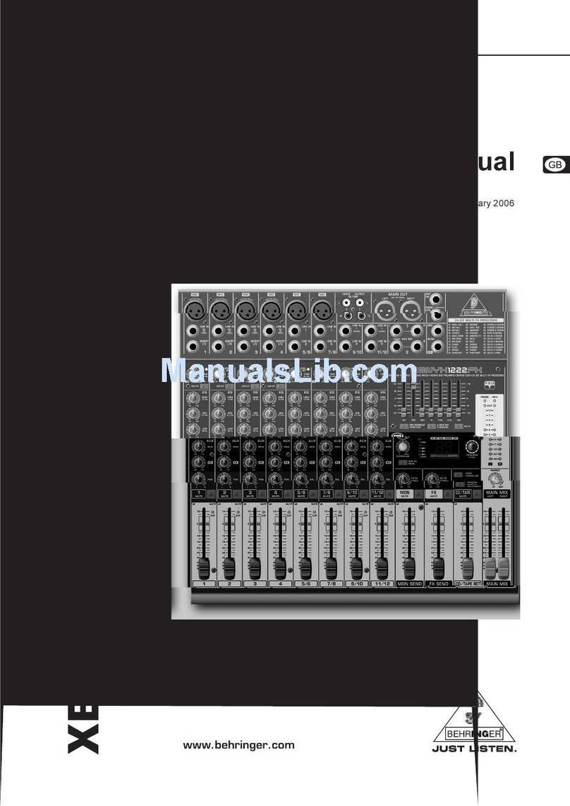 Behringer Xenyx 1222FX user manual
