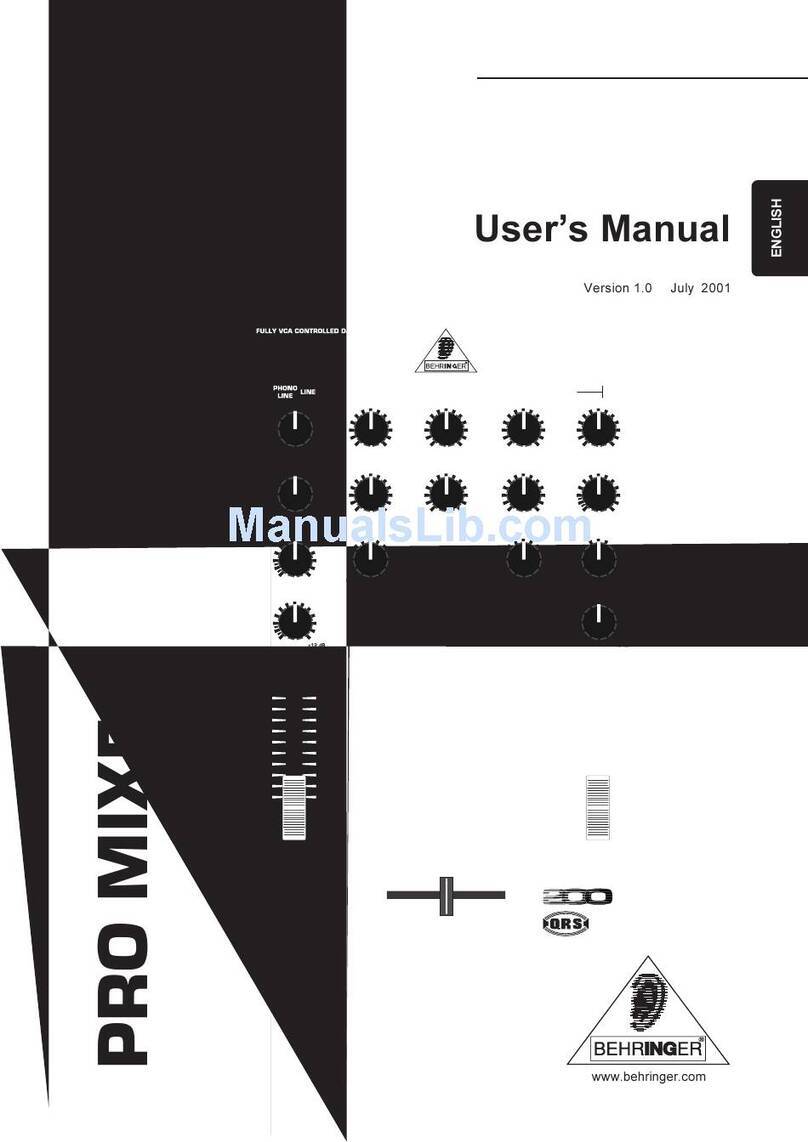 Behringer PRO MIXER VMX200 user manual