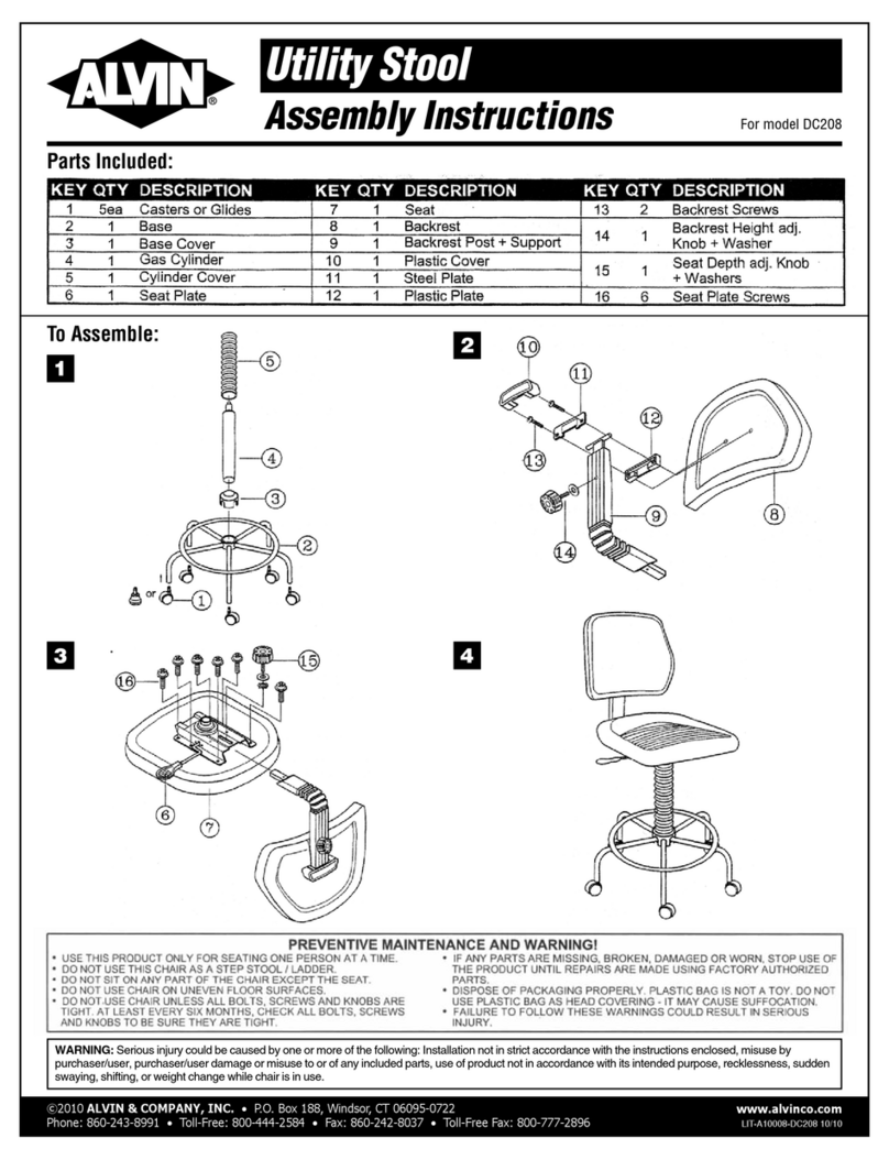 Alvin Urethane Utility Stool DC208 User manual