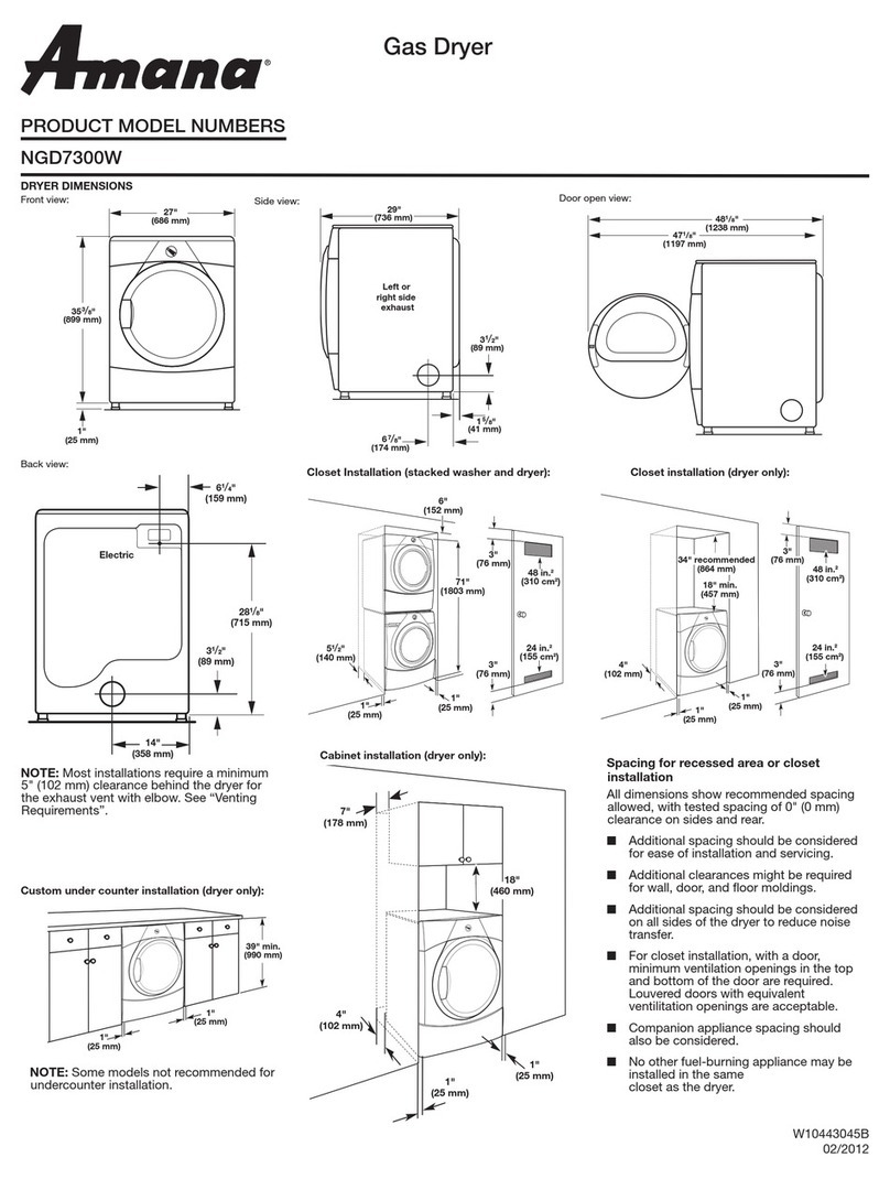 Amana NGD7300W User instructions