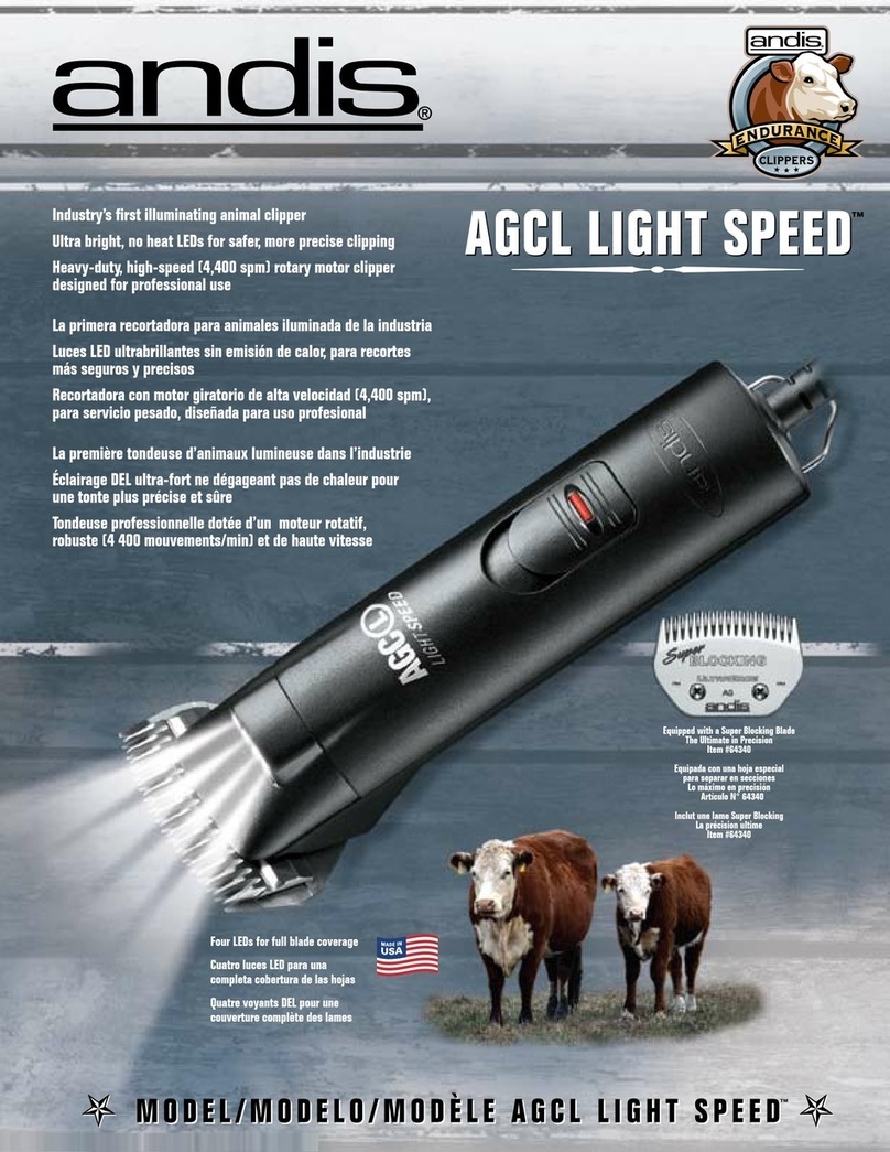 Andis Endurance AGCL Light Speed User manual