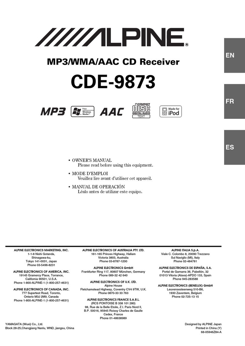 Alpine CDE-9873 User manual