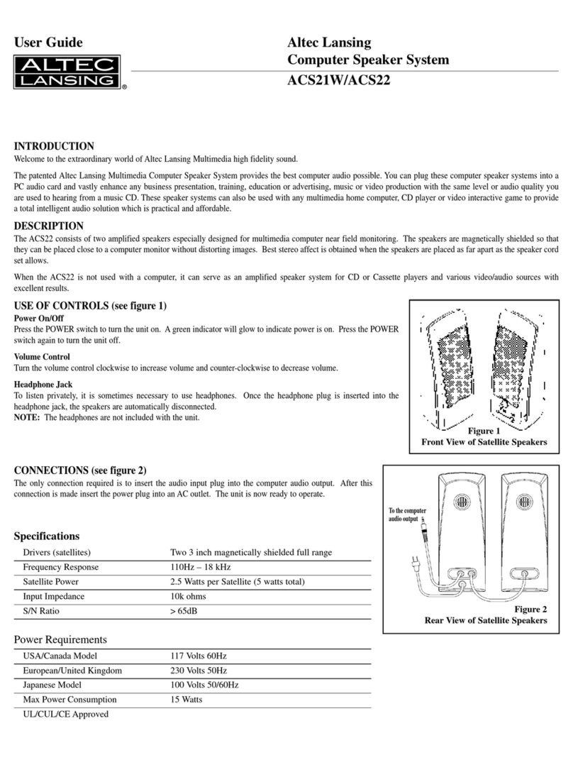Altec Lansing ACS21W User manual Altec Lansing ACS21W User manual