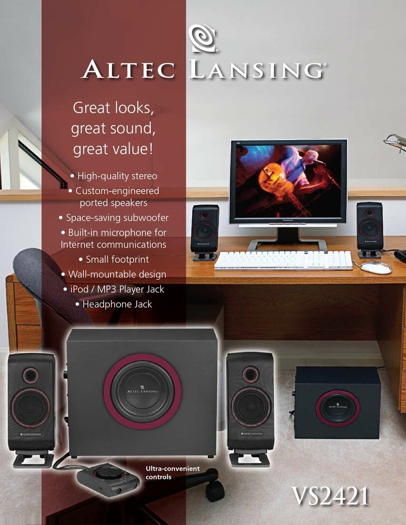 Altec Lansing VS2421 Specification sheet