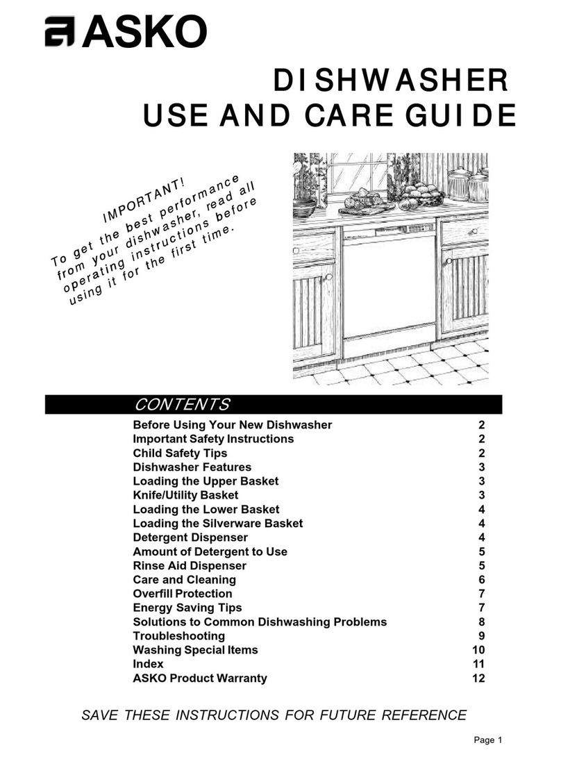 Asko D1706 Use and care guide