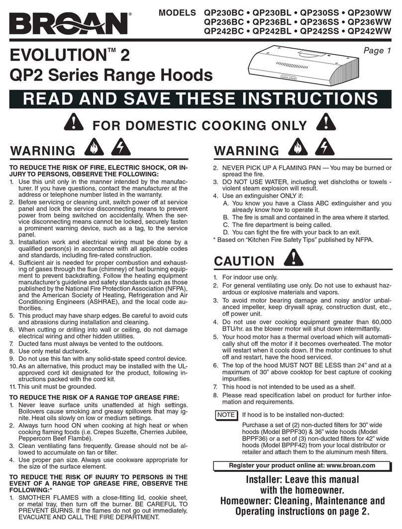 Broan QP230BC instructions