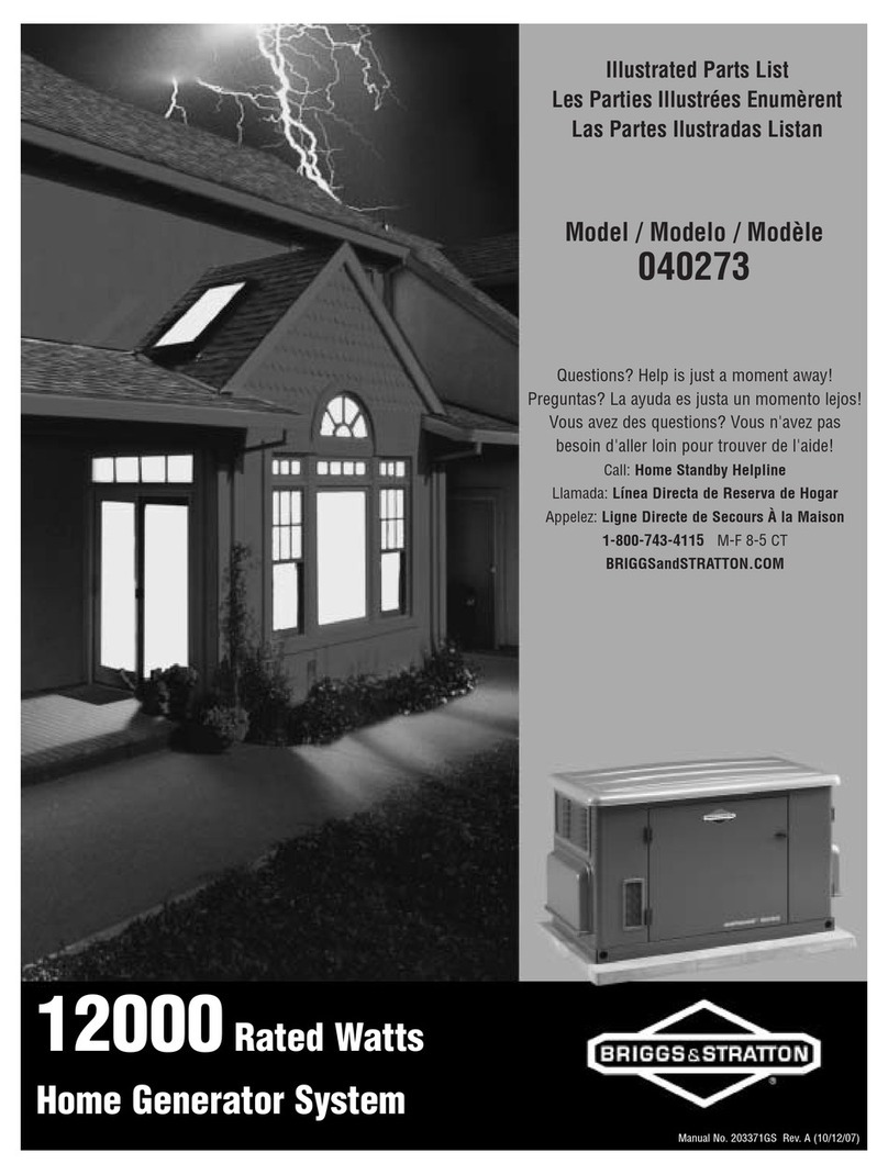 Briggs & Stratton 40273 Illustrated parts list
