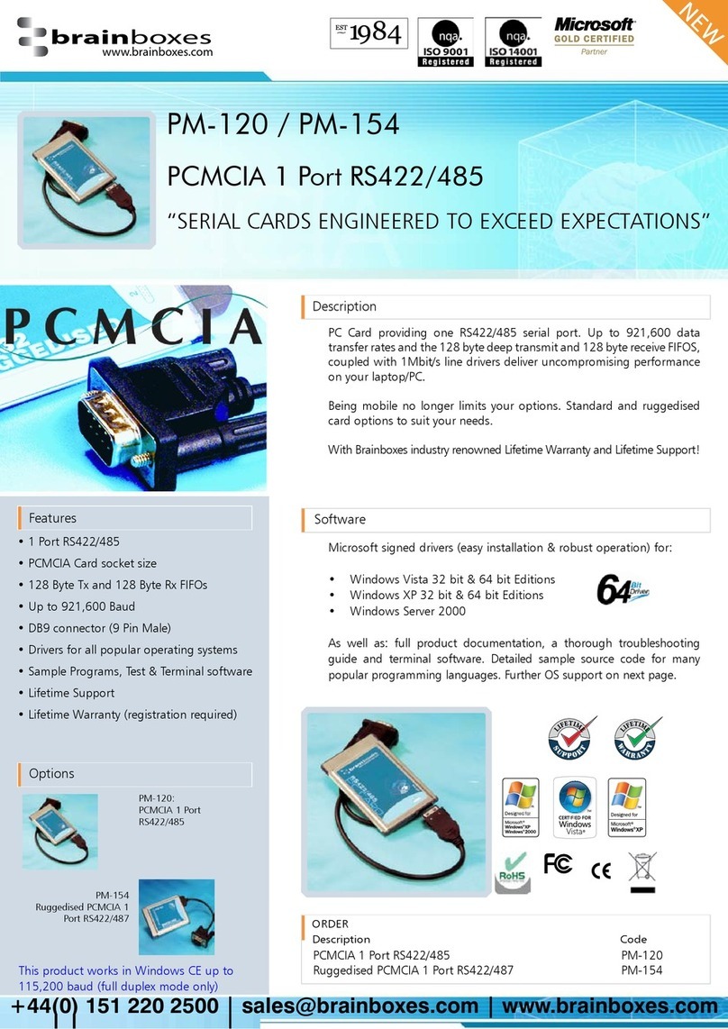 Brainboxes PM-120 Specification sheet