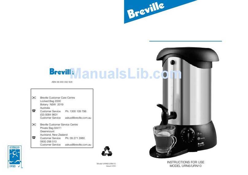 Breville URN6 Instructions for use