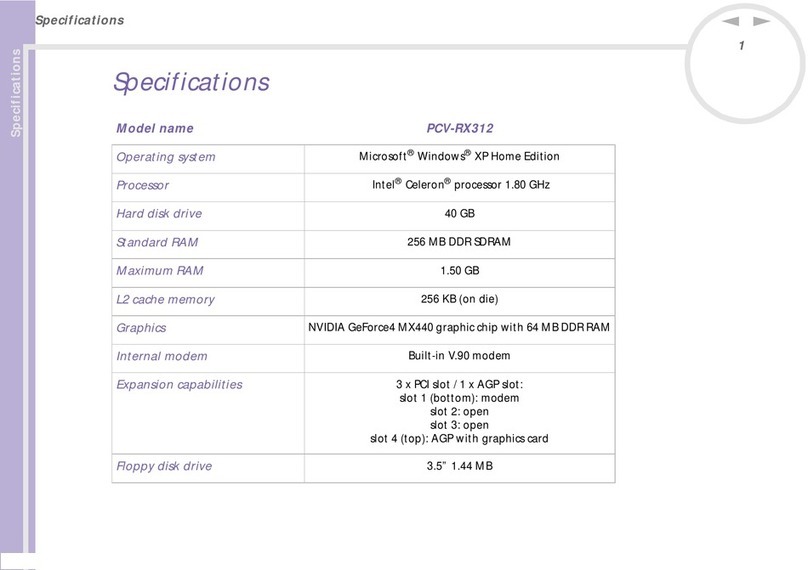 Sony VAIO PCV-RX312 User manual