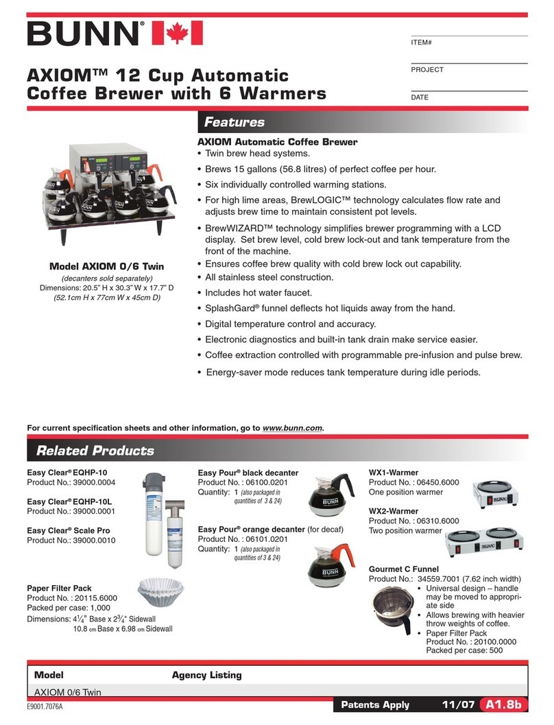 Bunn AXIOM 0/6 Twin User manual