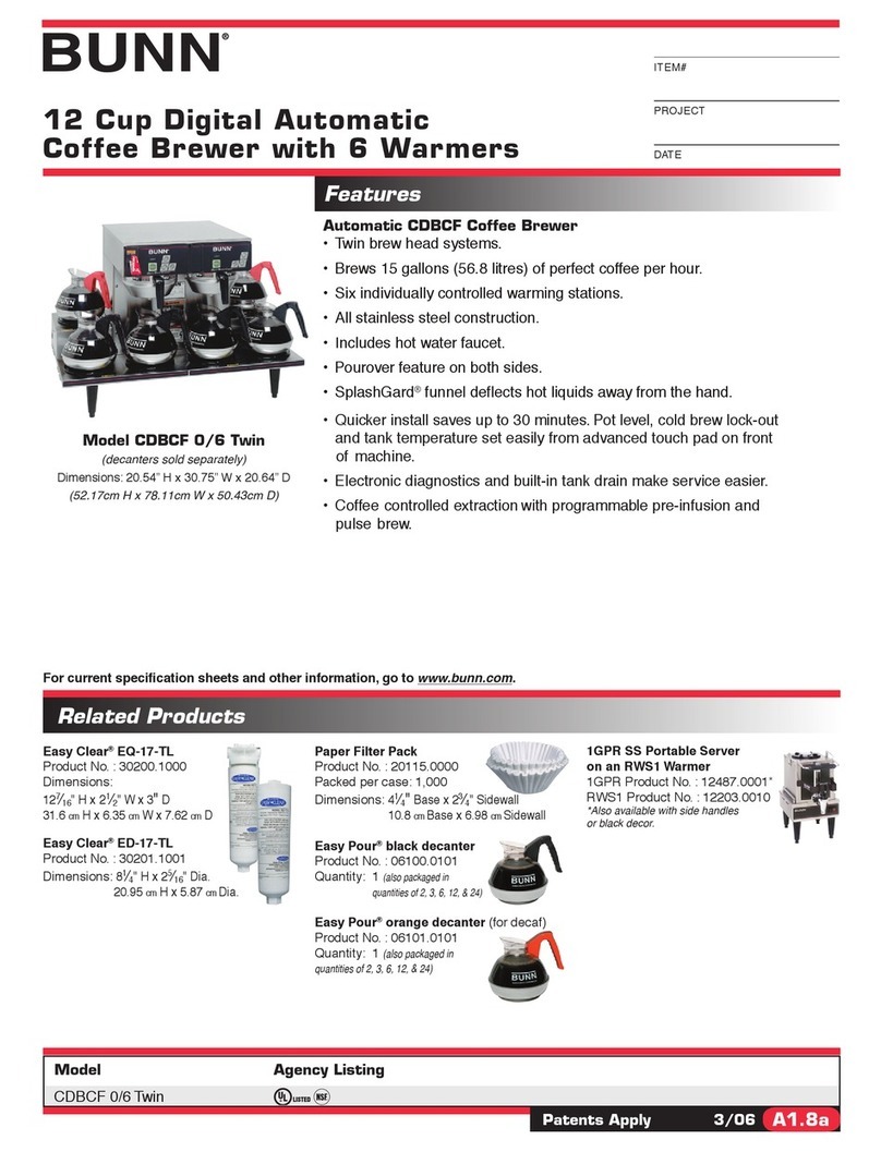 Bunn CDBCF 0/6 TWIN User manual