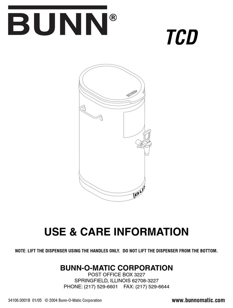 Bunn TCD Use & care information