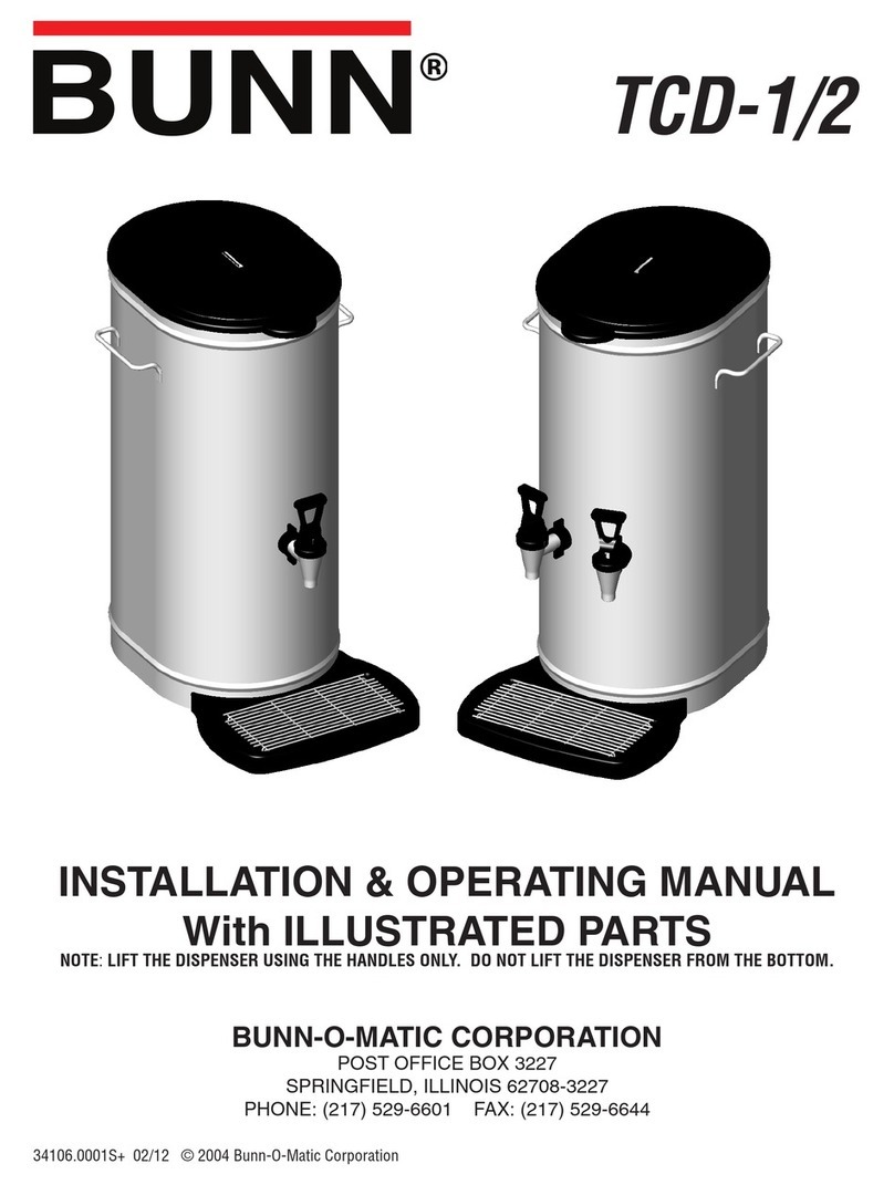 Bunn TCD-1 User manual