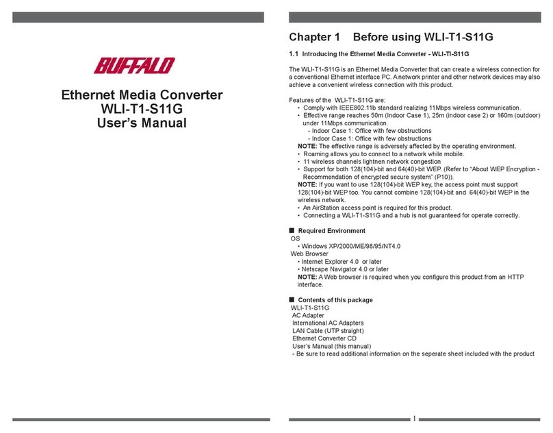Buffalo Buffalo AirStation WLI-T1-S11G user manual