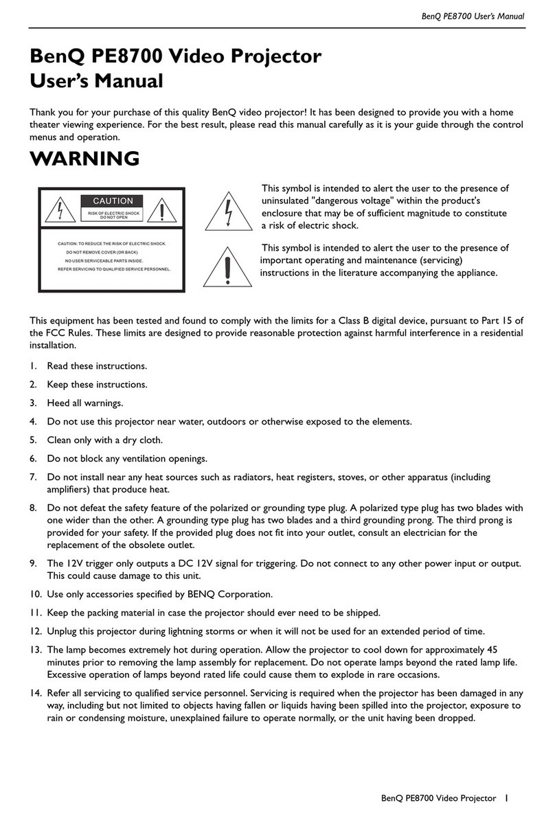 BenQ PE8700 - DLP Projector - HD user manual