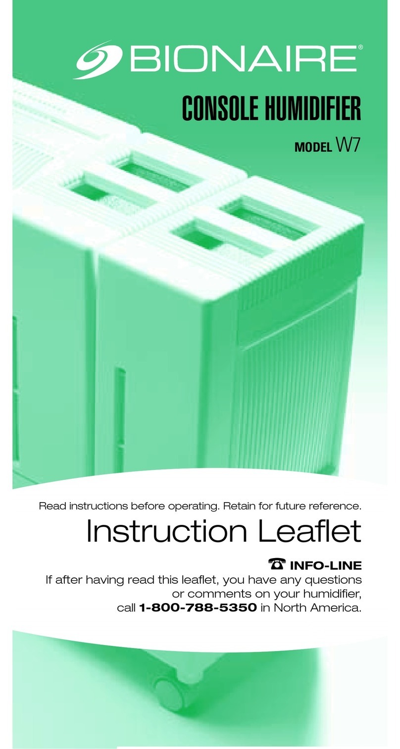 Bionaire W7 Instruction leaflet