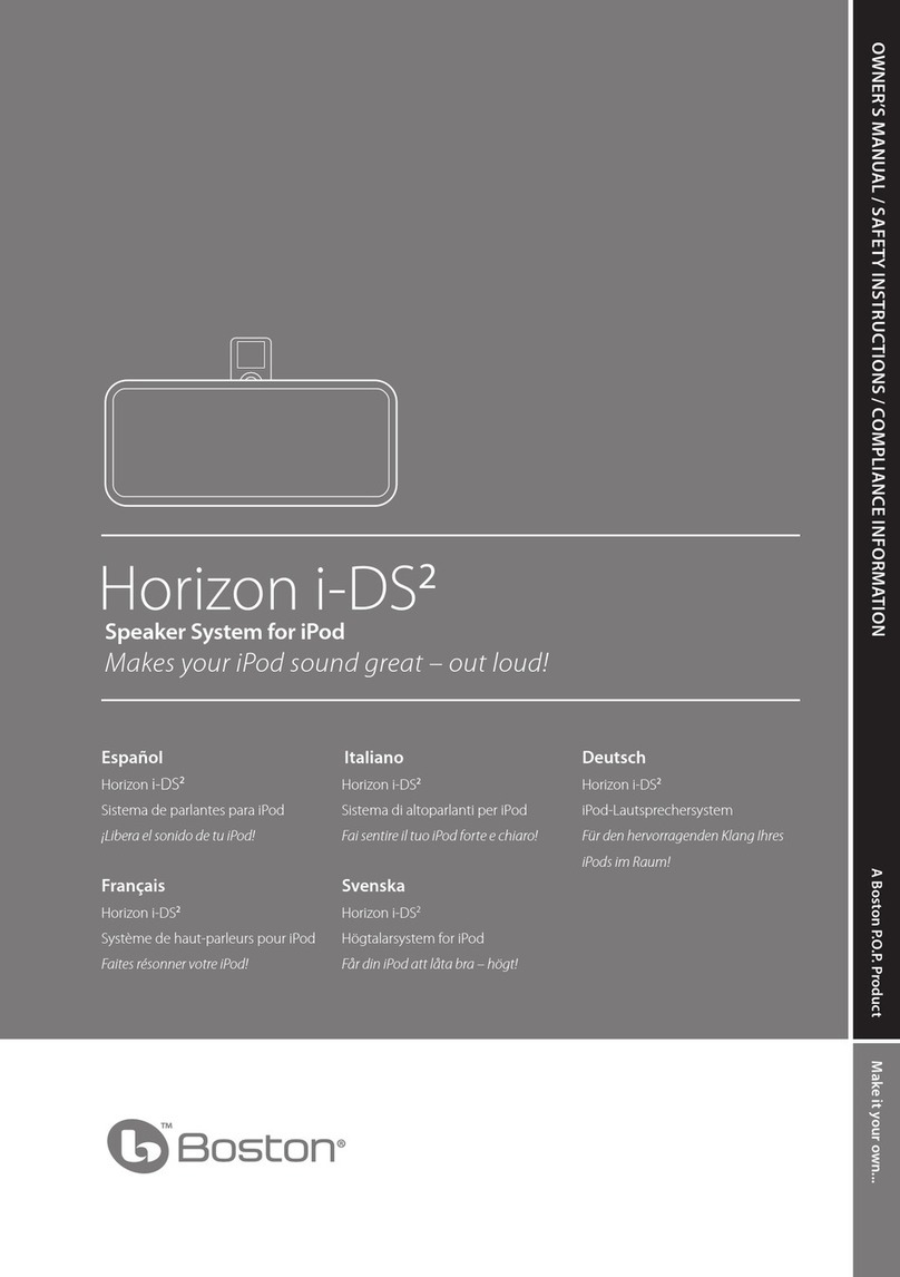 Boston Acoustics Horizon i-DS2 owner's manual